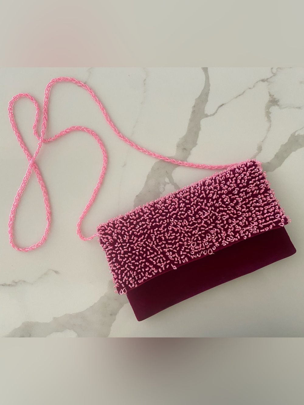 Pink Velvet Vintage Clutch